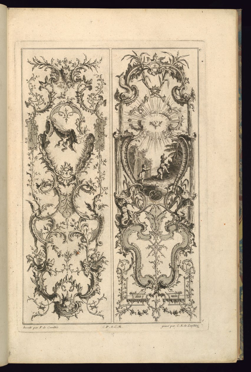 Design för två paneler av François de Cuvilliés the Elder