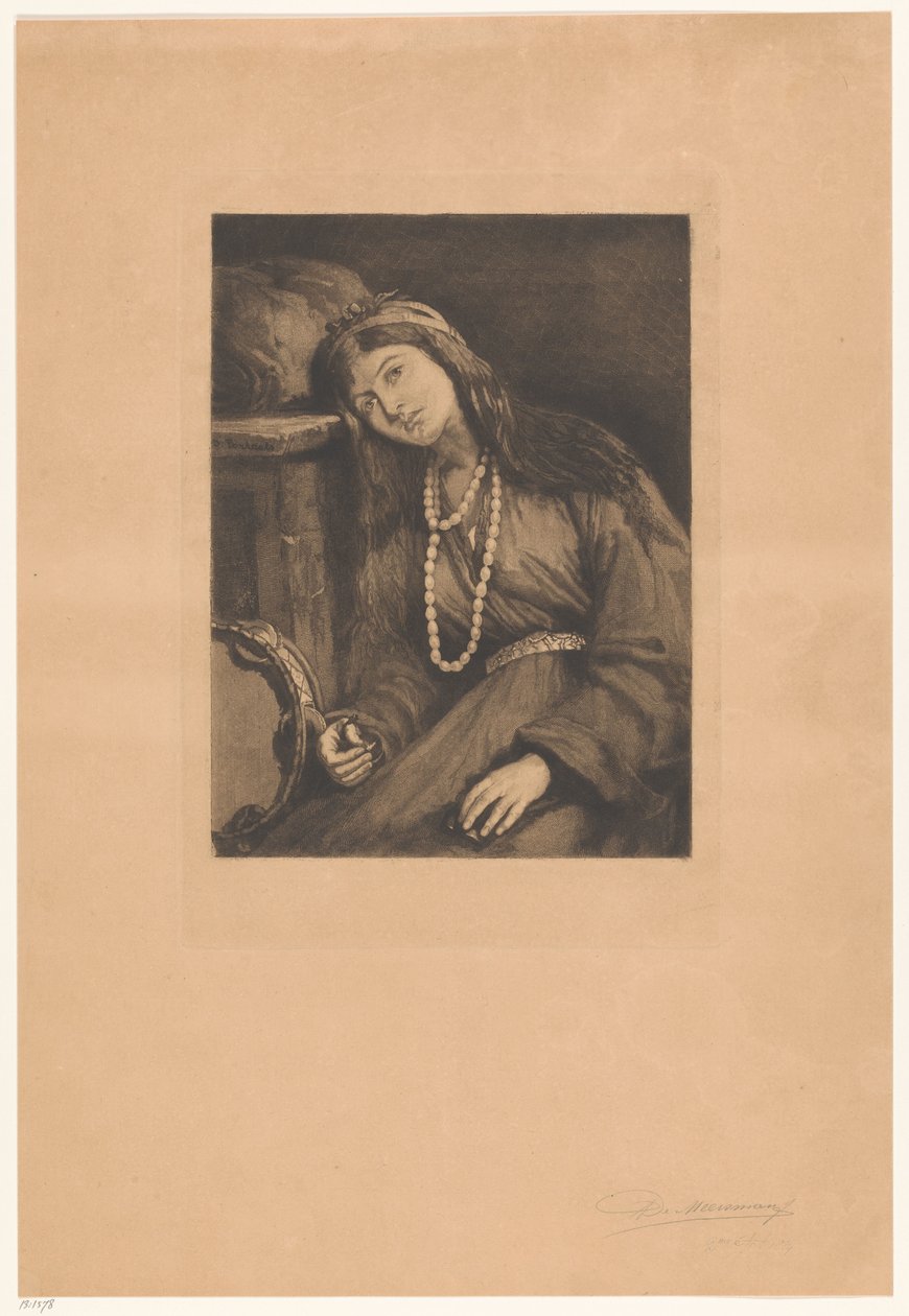 Vilande musiker med kastanjetter och tamburin Mignon (originaltitel) av François de Meersman (signed by artist)