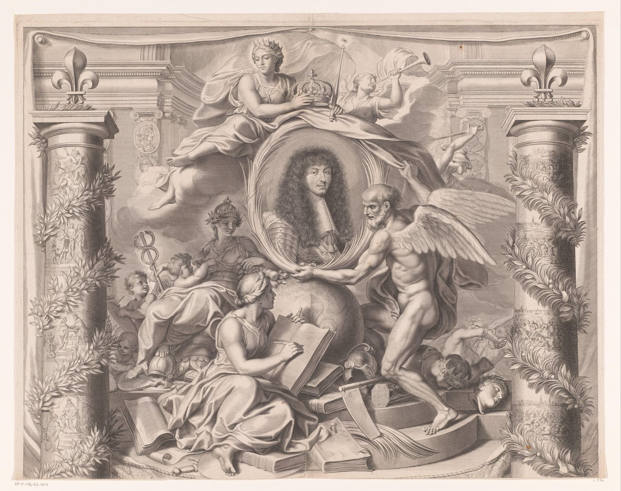 Allegoriskt porträtt av Ludvig XIV (övre delen) av François de Poilly (I)