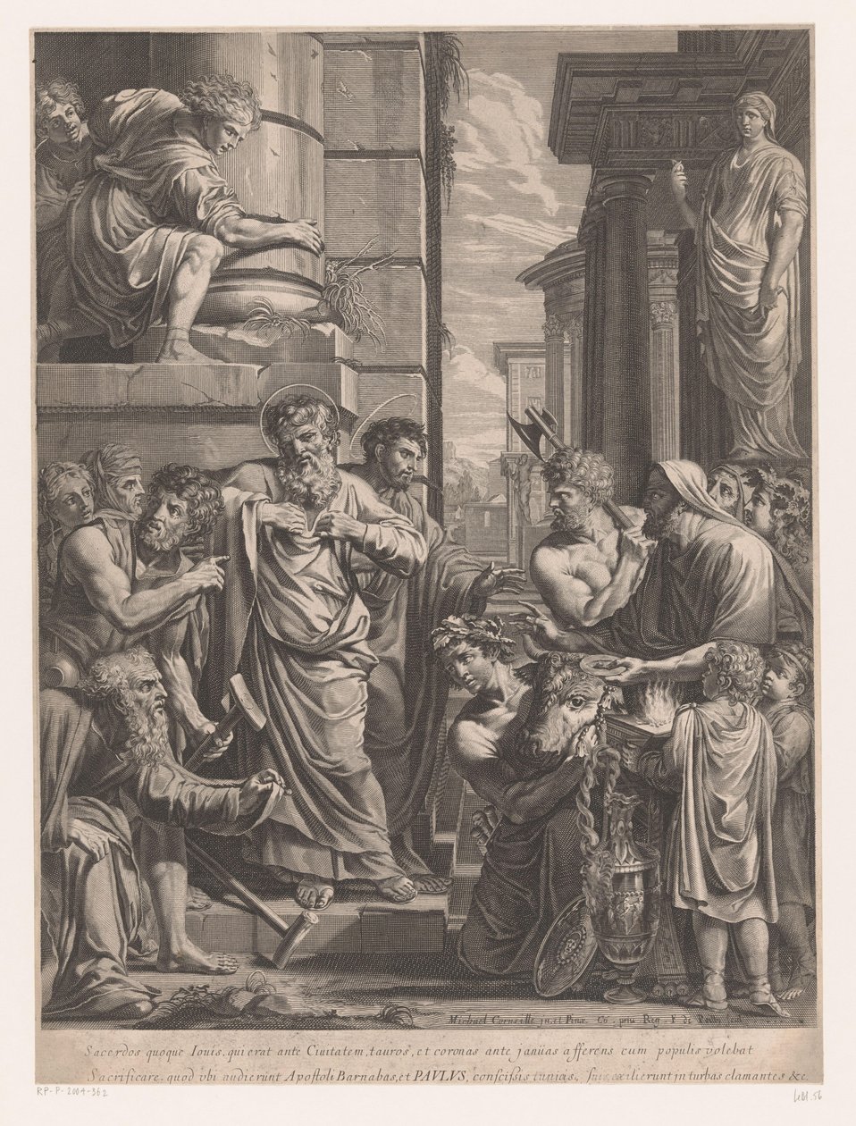 Paulus och Barnabas i Lystra av François de Poilly (I)