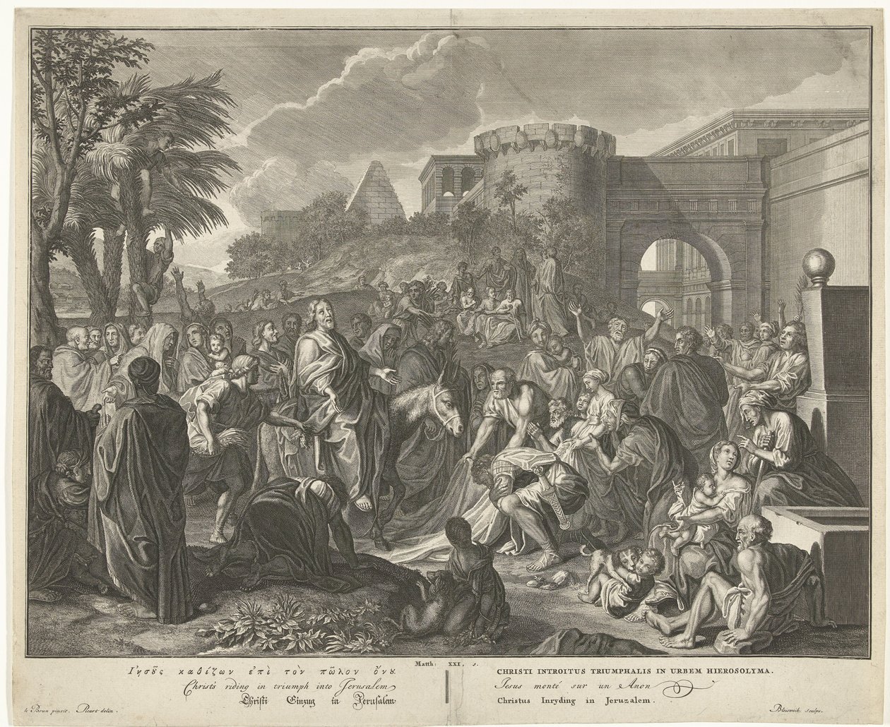 Kristi inträde i Jerusalem Kristus går in i Jerusalem (titel på objekt) av François van Bleyswijck