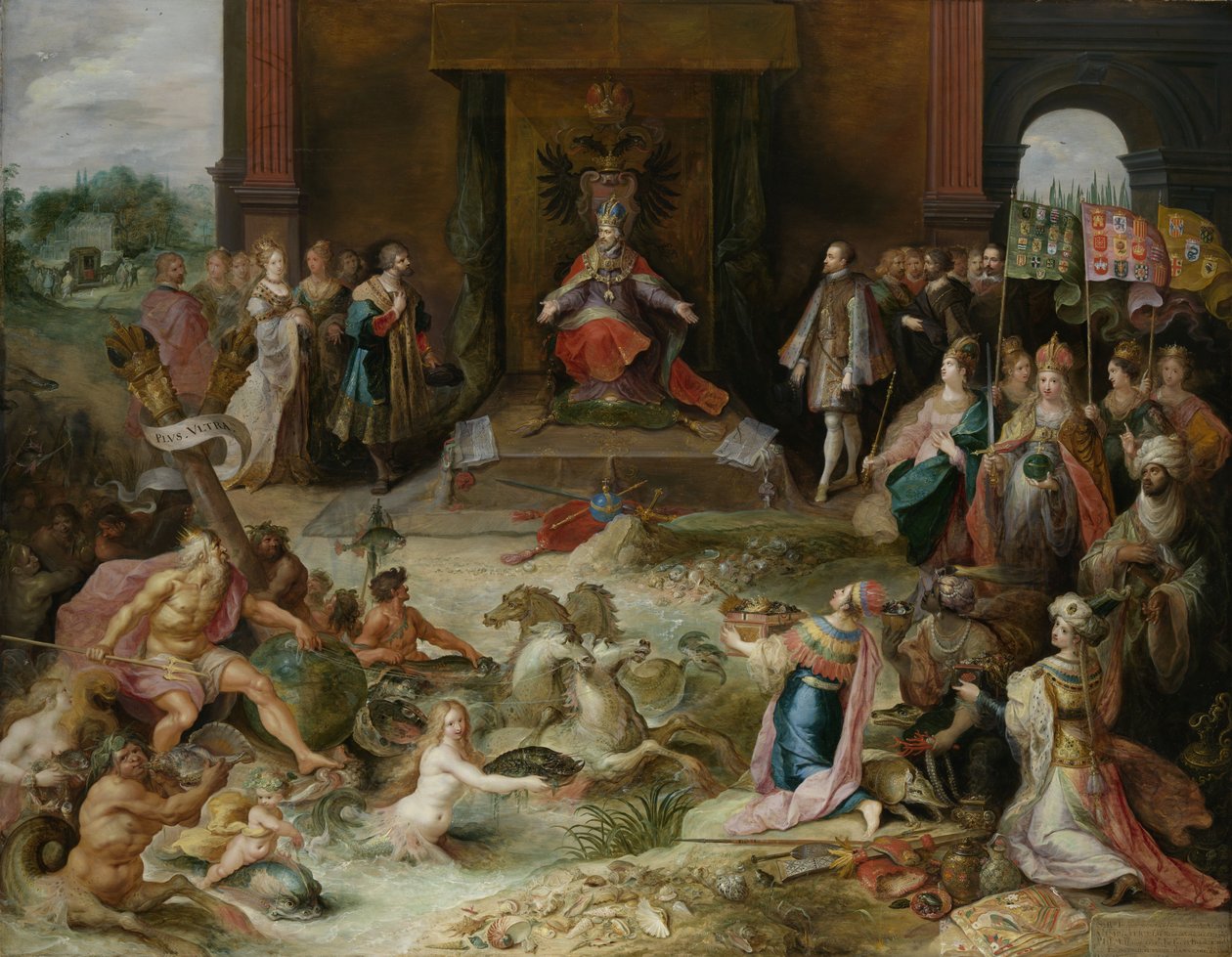 Allegory on the Abdication of Emperor Charles V in Brussels av Frans Francken the Younger  