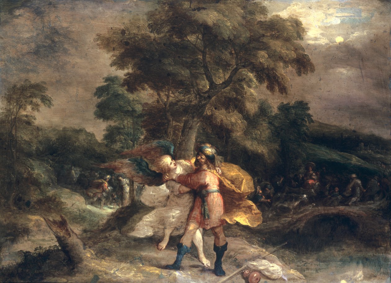 Jakob och ängeln av Frans II Francken