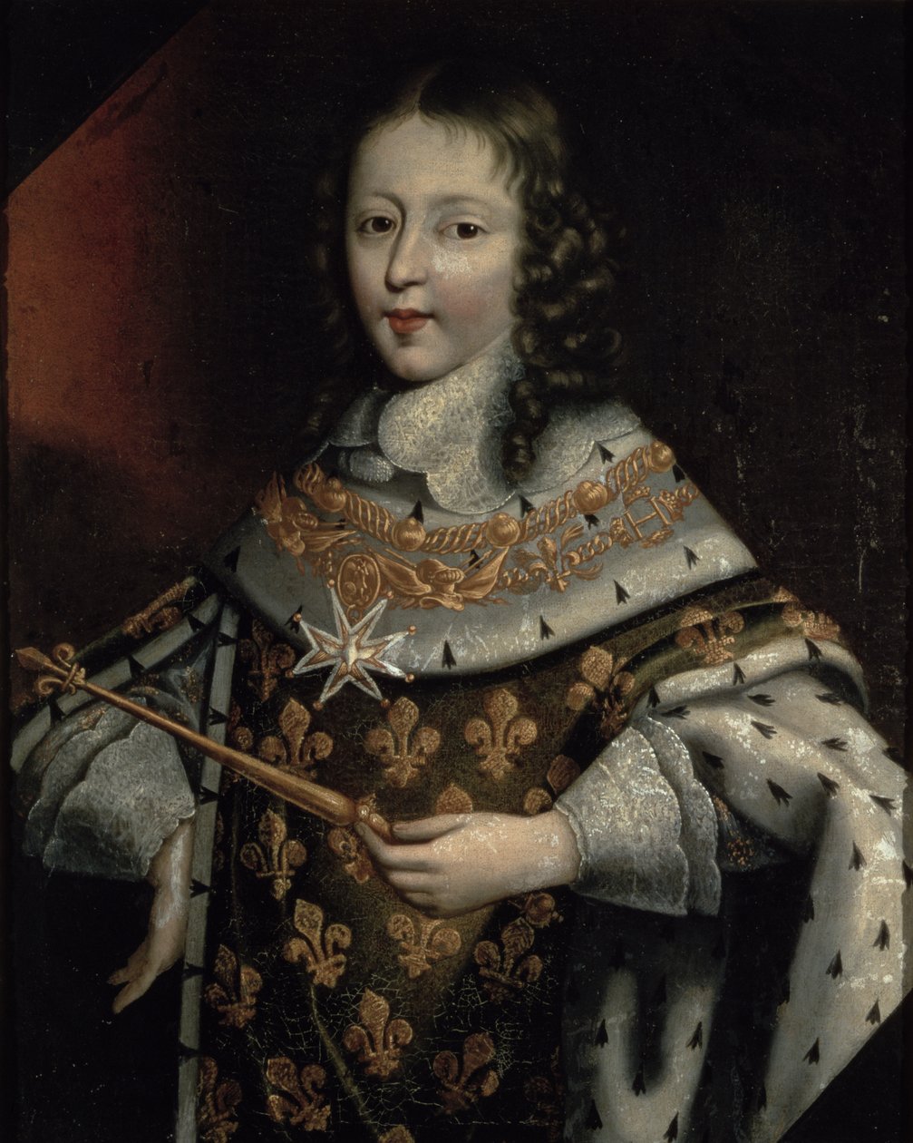 Porträtt av Ludvig XIV (1638-1715) som pojke av Frans II Pourbus