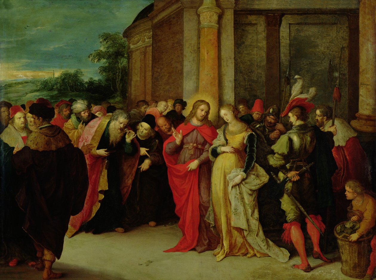Kristus och kvinnan som blev bedragen i äktenskapsbrott av Frans II Francken the Younger