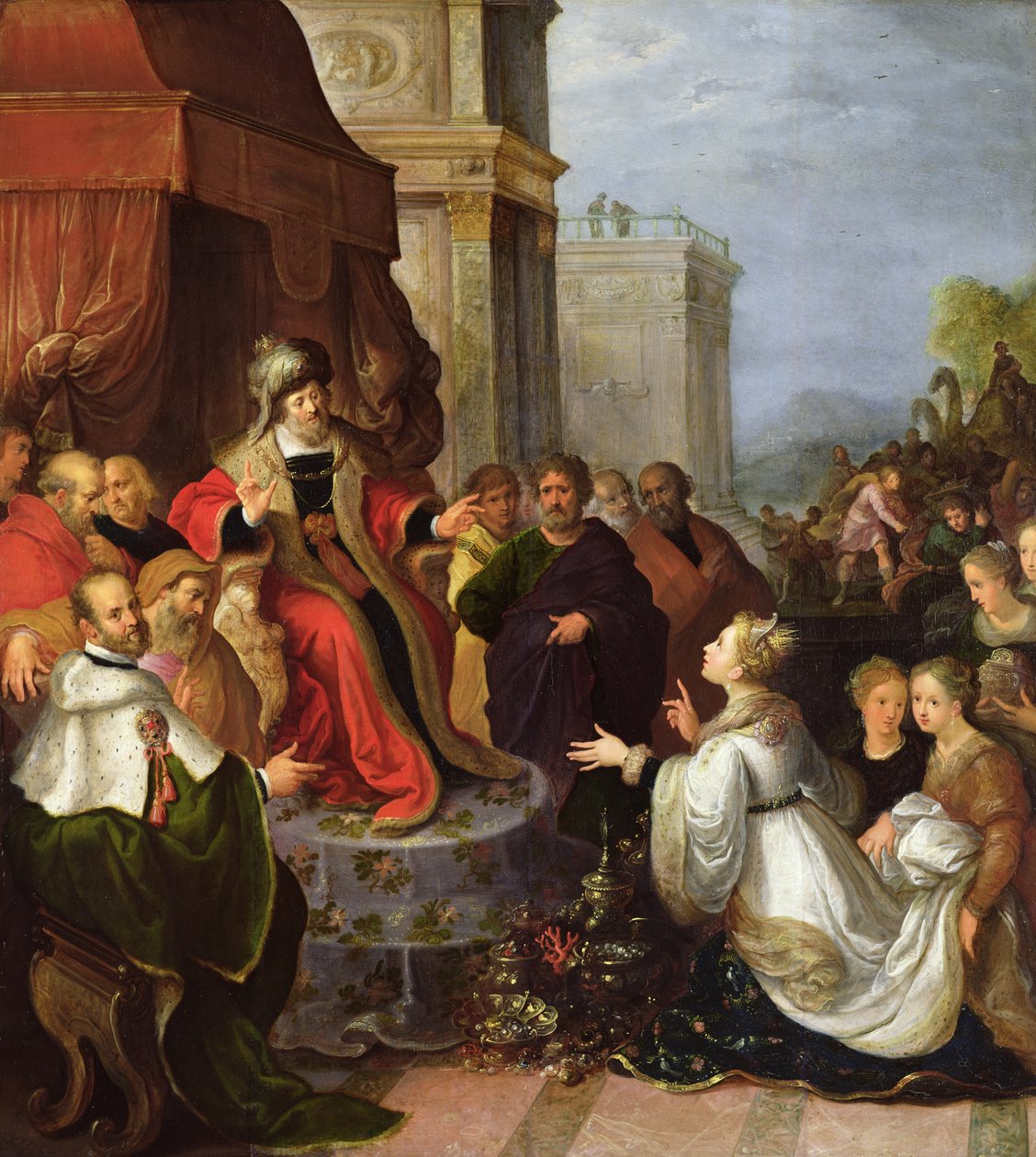 Salomo och drottningen av Saba av Frans II Francken the Younger