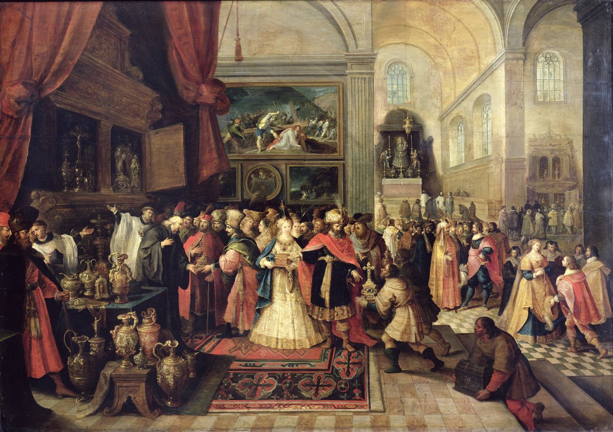 Salomo i templets skattkammare, 1633 av Frans II Francken the Younger