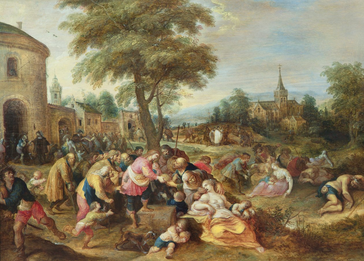Barmhärtighetens verk (olja) av Frans II Francken the Younger