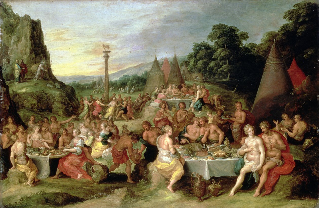 Dyrkan av guldkalven, c.1630-35 av Frans II Francken the Younger
