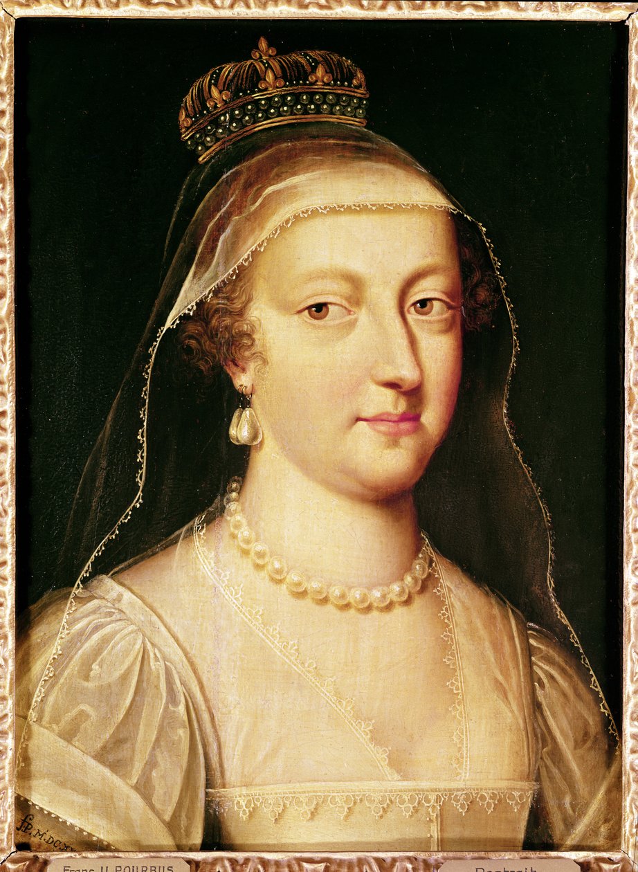 Porträtt av Anne av Österrike (1601-66), Infanta av Spanien, drottning av Frankrike och Navarra av Frans Pourbus the Younger