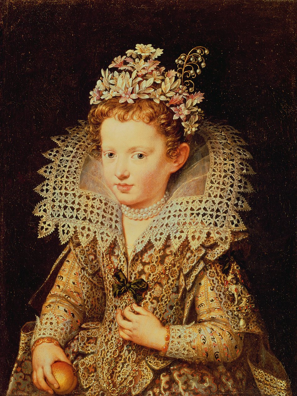 Porträtt av Eleonora de Gonzaga Mantua (1598-1655) som ett barn av Frans Pourbus the Younger