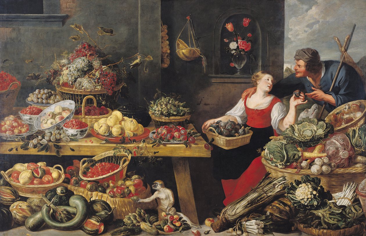 Frukt- och grönsaksmarknad av Frans Snyders or Snijders