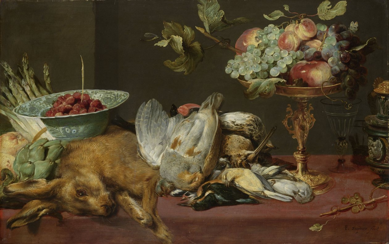 Stilleben med litet dött vilt och frukt av Frans Snyders or Snijders