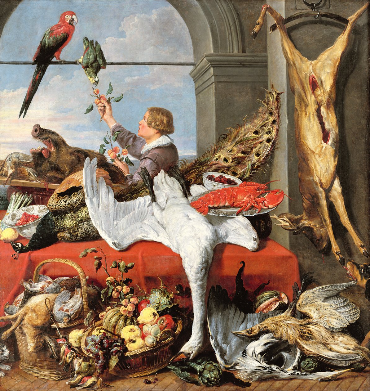 Interiör av ett kontor, eller stilleben med vilt, fågel och frukt, c.1635 av Frans Snyders or Snijders
