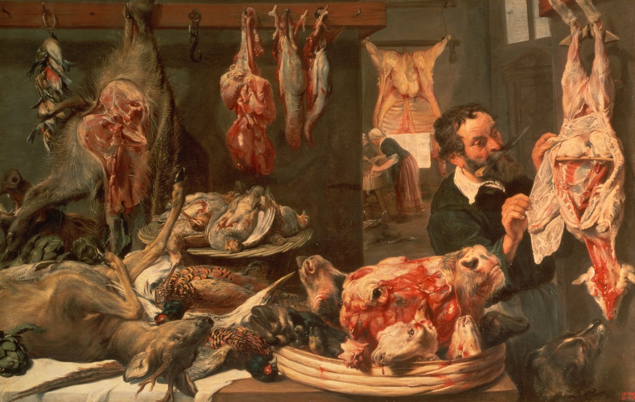 Slaktarens butik av Frans Snyders or Snijders