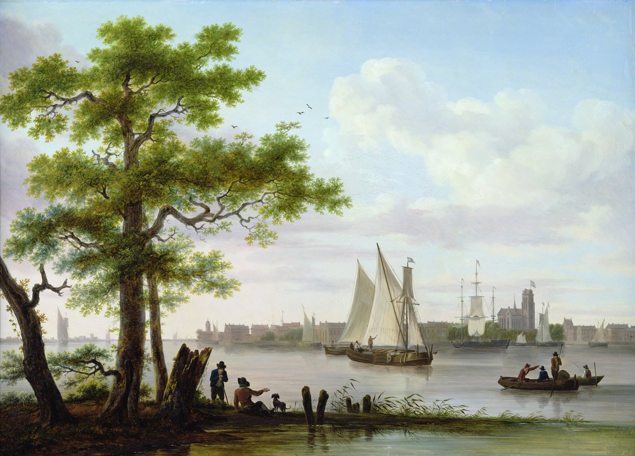 Stad på en mynning, c.1801-02 av Frans Swagers