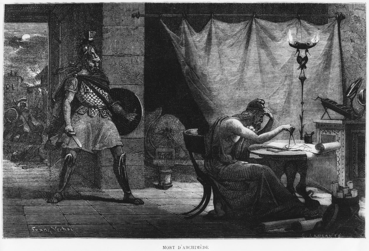 Archimedes död, illustration från 