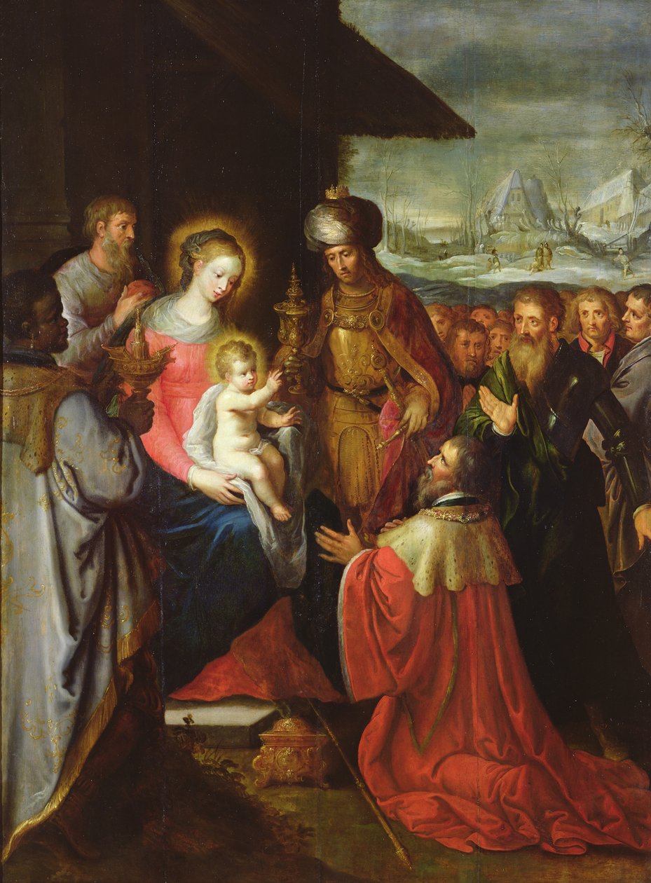 De vise kungarnas tillbedjan, ca 1620 av Frans the Elder Francken