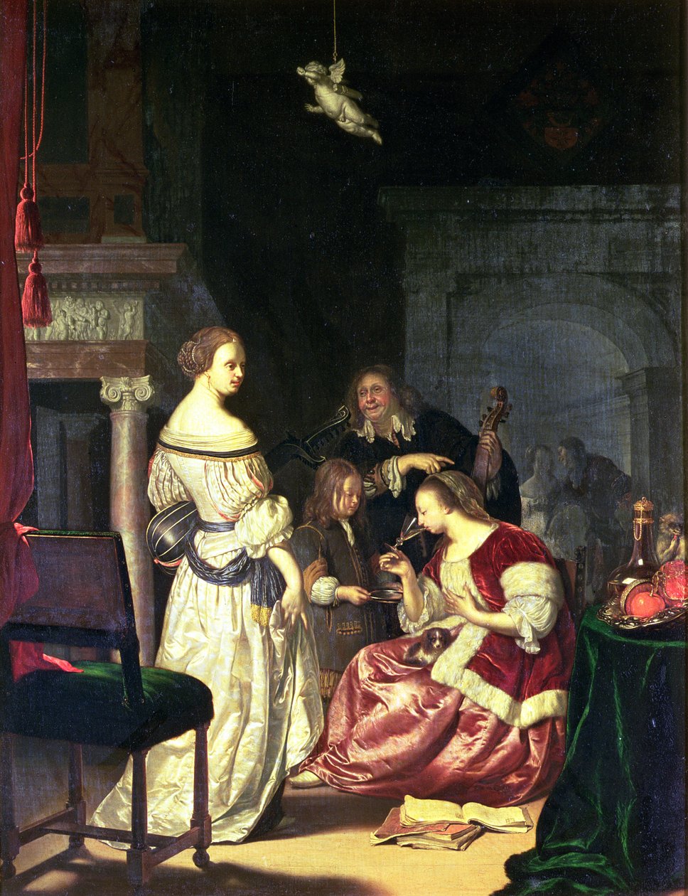 Målaren med sin familj, 1675 av Frans van Mieris