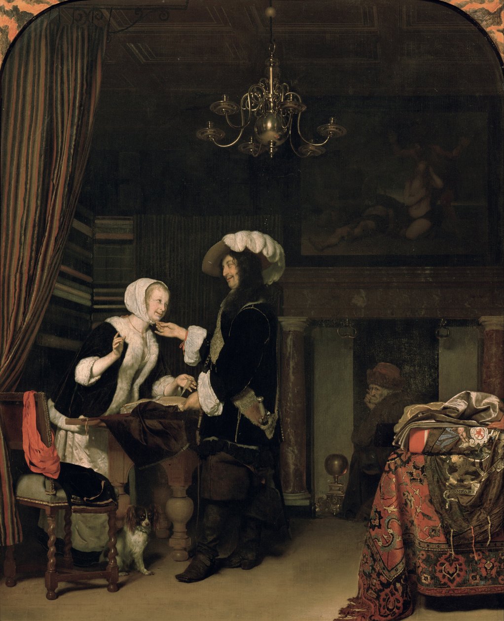 Cavalier i butiken av Frans van Mieris
