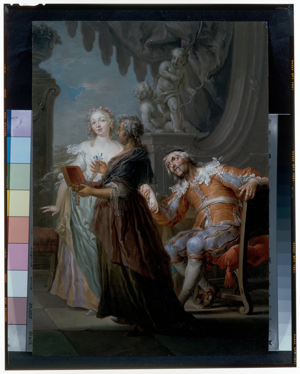 Ett Elegant Par Med En Gammal Maid I En Inredning av Frans Christoph Janneck