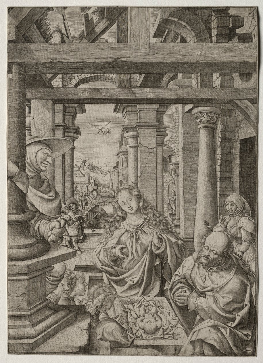 Tillbedjan av herden, ca. 1522-1525. av Frans Crabbe van Esplegem