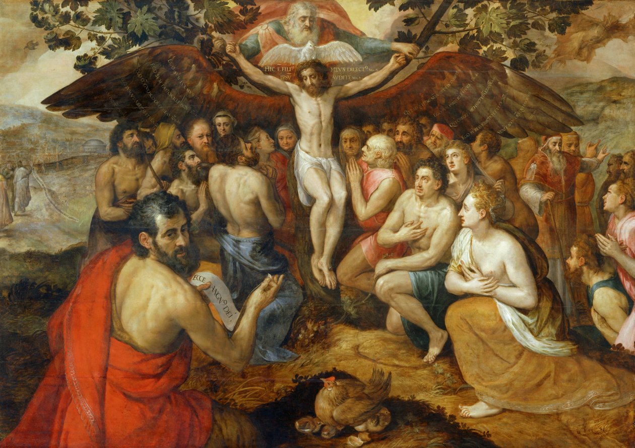 Trinitarisk allegori, Gud samlar sitt folk och ... av Frans Floris