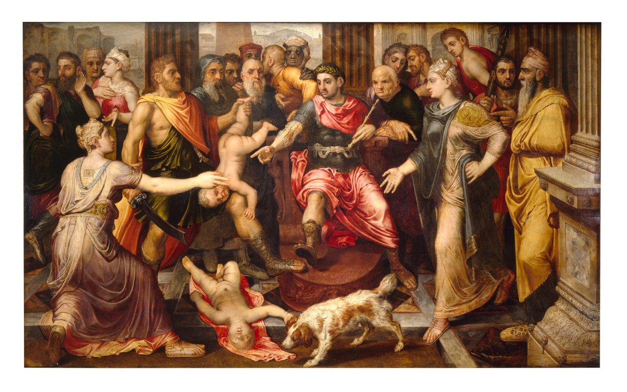 Salomos dom (olja på panel) av Frans Floris