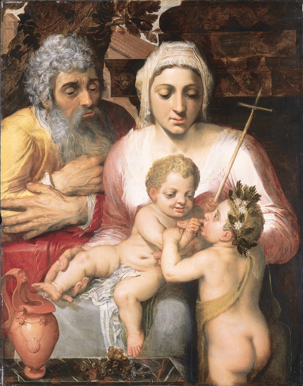 Den heliga familjen med Johannes Döparen, 1546 av Frans Floris