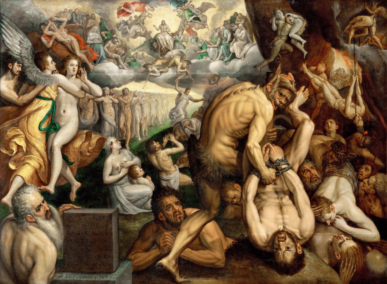 Den sista domen - Frans I de Vrient (Vriendt) dit Frans Floris, den äldre (1519-1570). olja på duk av Frans Floris