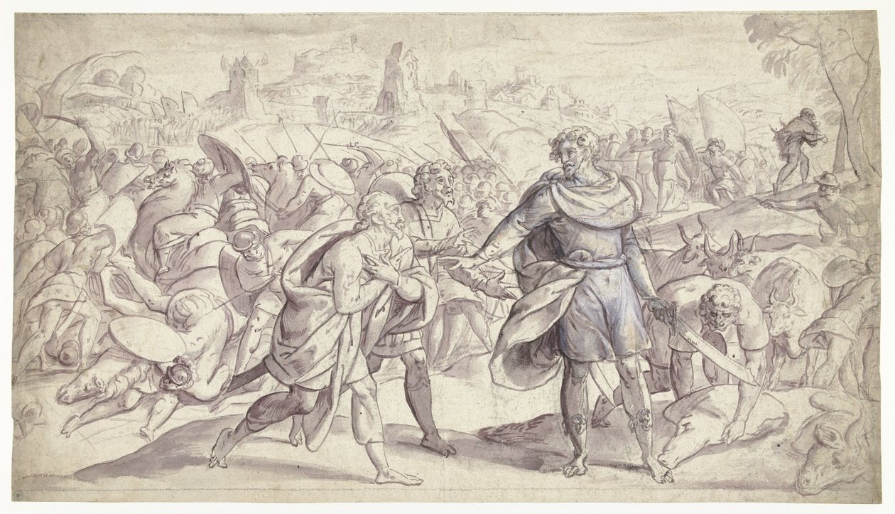 Josua skickar budbärare till Ai History of Joshua (serietitel) av Frans Francken (I)