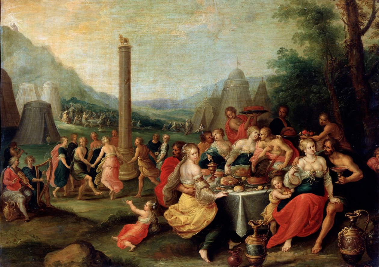 "Tillbedjan av den gyllene kalven", sent 1620-tal. av Frans Francken II