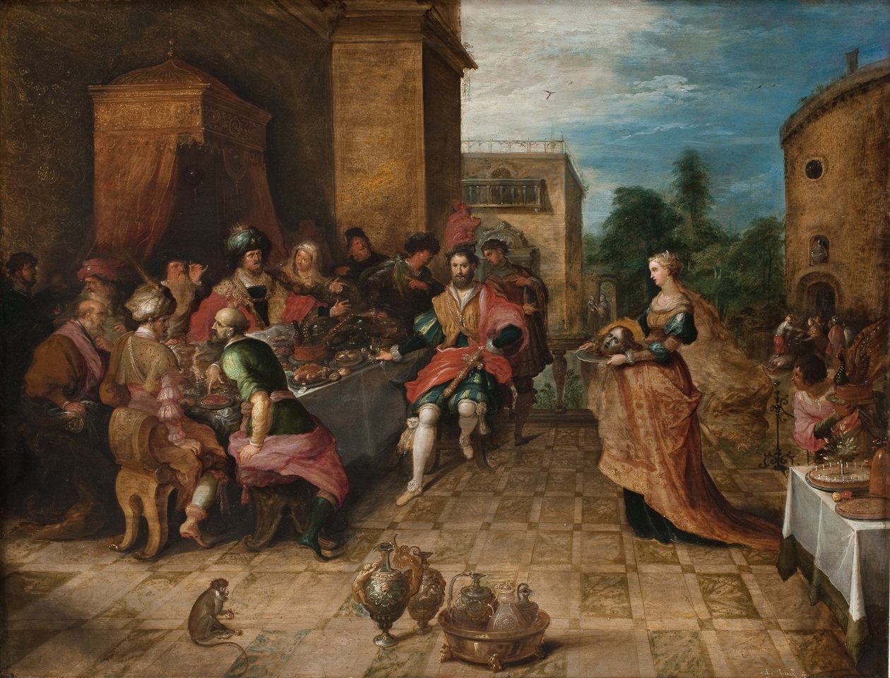 Herodes bankett. Salome presenterar Johannes Döparens huvud av Frans Francken d.Y.