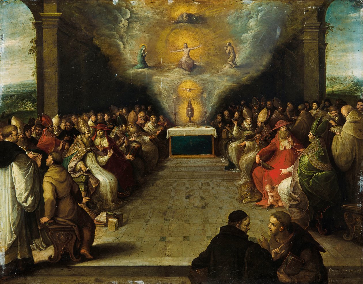 Disputation om det heliga sakramentet av Frans Francken the Younger