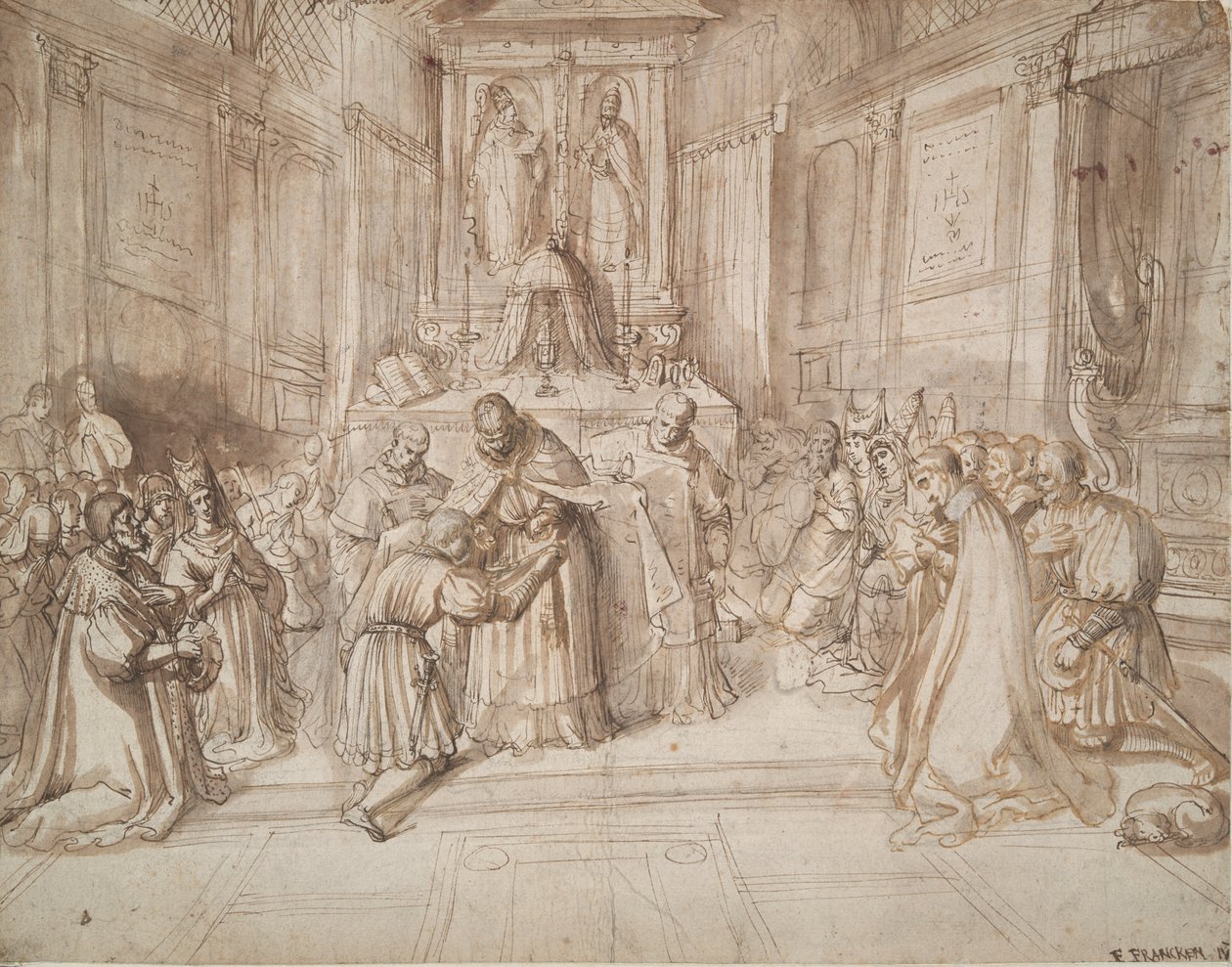 Riddare av en ung man [?] av Frans Francken the Younger
