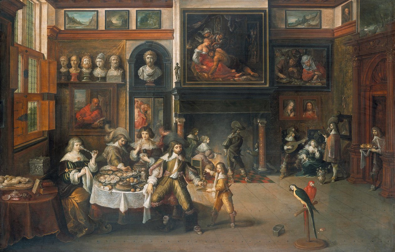 Middag i borgmästare Rockox hus av Frans Francken the Younger
