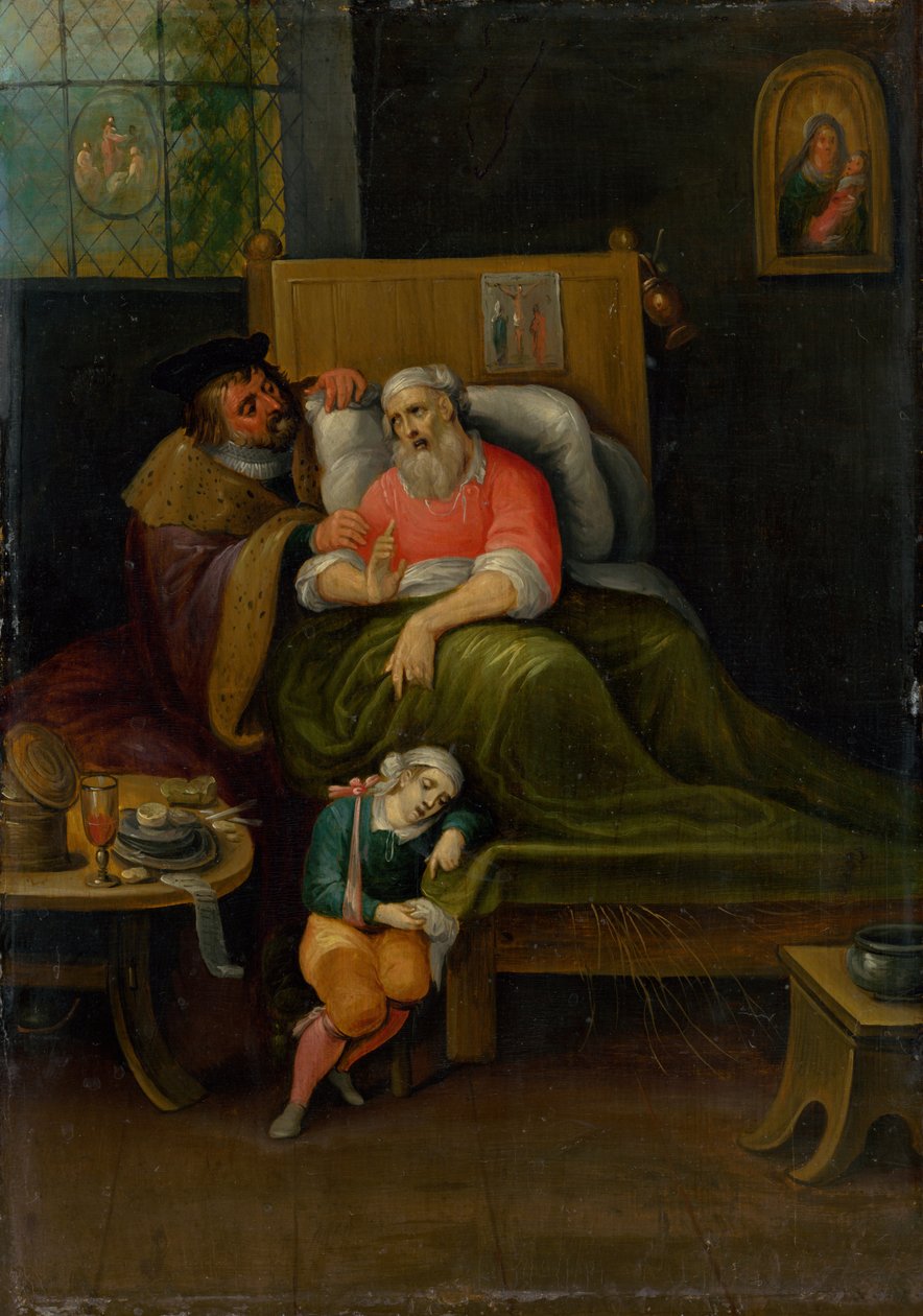 Att besöka de sjuka sju barmhärtighetsverken, ca. 1620. av Frans Francken the Younger