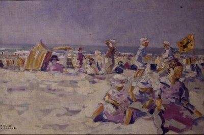Strandscen (olja på duk) av Frans Gaillard