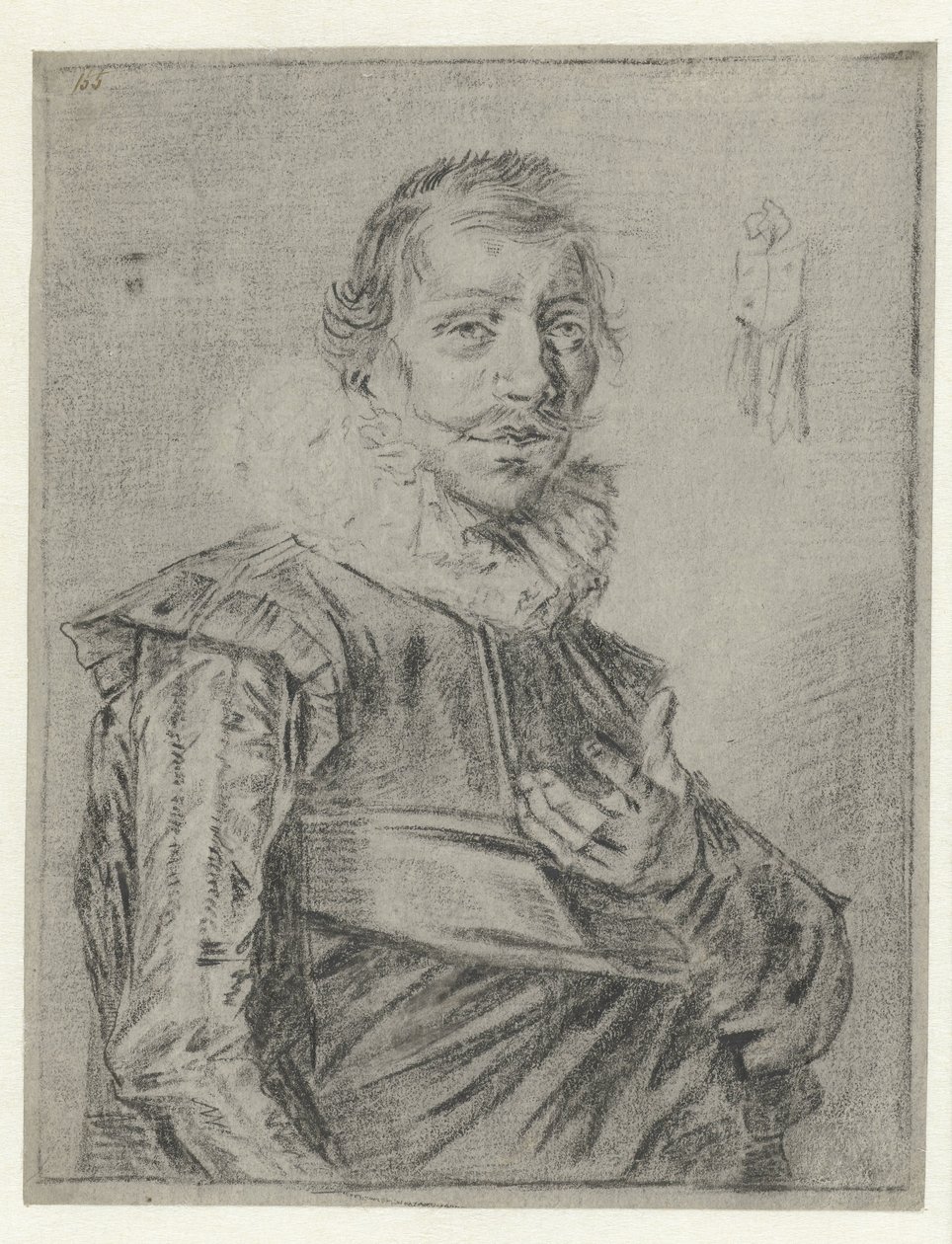 Porträtt av en ung man med utsträckt hand av Frans Hals (manner of)