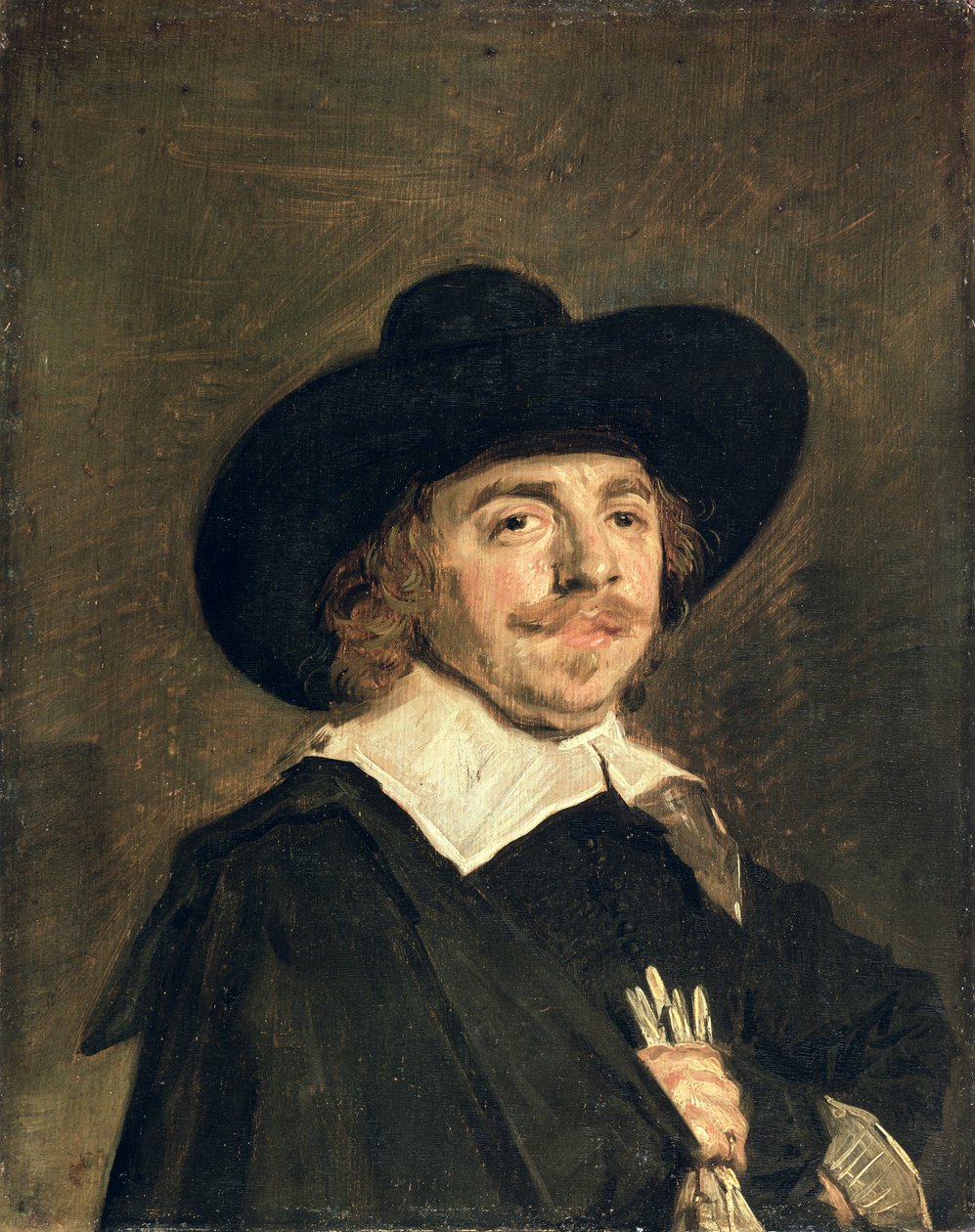 A Small Portrait of a Man Holding Gloves, c.1642  av Frans Hals