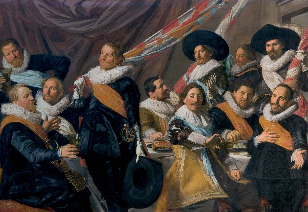 Bankett för officerarna i St George Civic Guard av Frans Hals