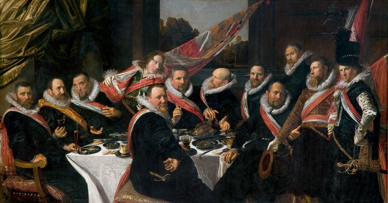 Bankett för officerarna i St George Civic Guard av Frans Hals
