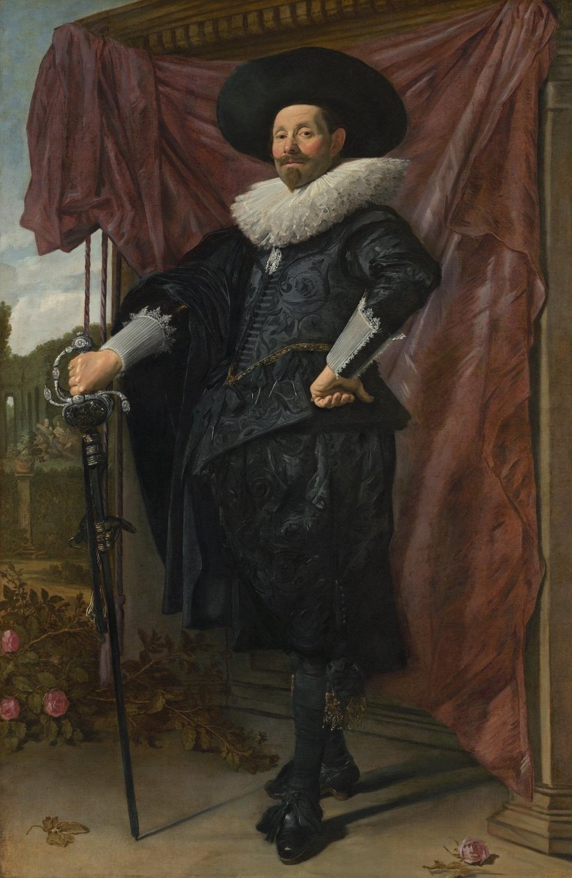 Holländska: Willem van Heythuysen poserar med ett svärd av Frans Hals