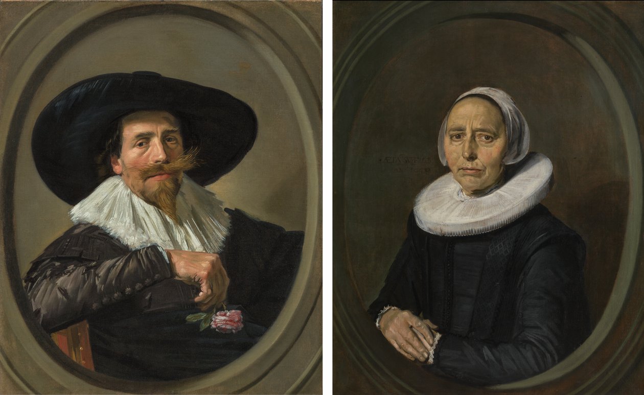Frans Hals - Äkta par Pieter Dircksz Tjarck och hans fru l20022-b668k-hängen av Frans Hals