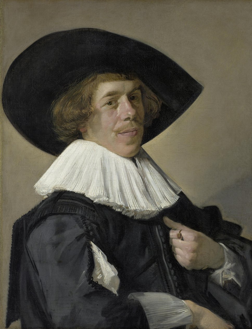 Tyska: Bildnis eines Mannes Porträtt av en man, troligen Jan Miense Molenaer av Frans Hals