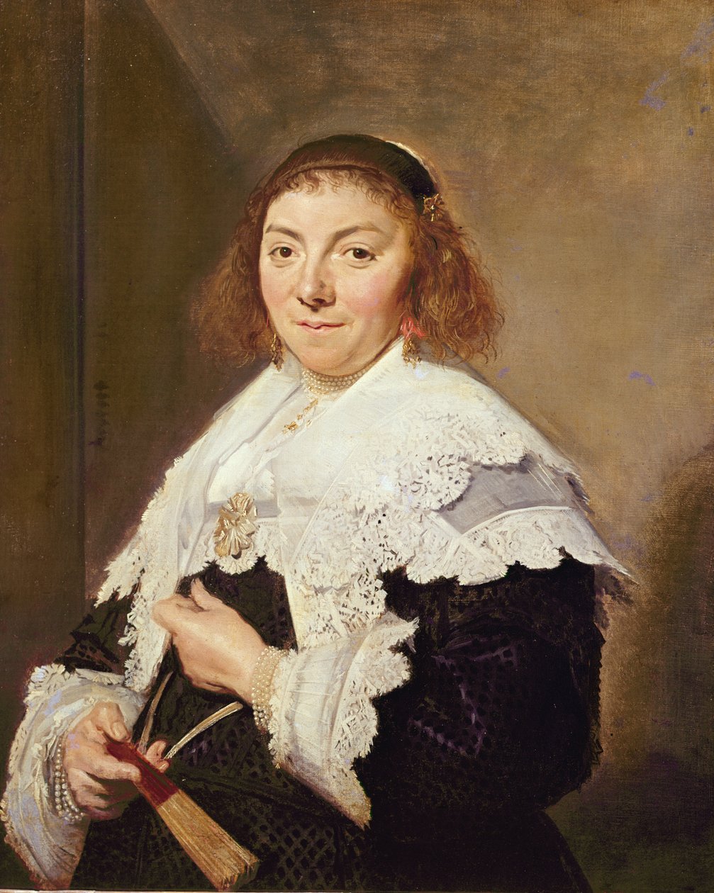Maria Pietersdatter Olycann, hustru till Andries van der Horn, 1638 av Frans Hals