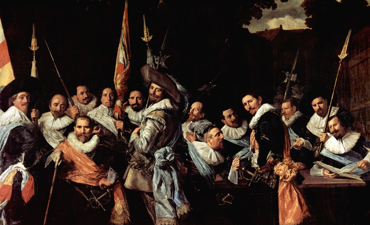Möte med officerarna och sergeanterna i Calivermen Civic Guard av Frans Hals