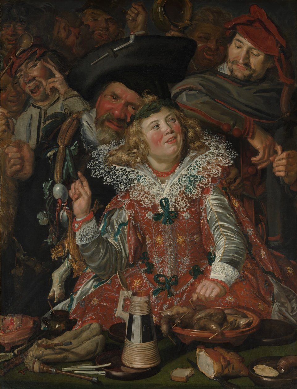Merrymakers på fastelavnen, ca. 1616-17. av Frans Hals