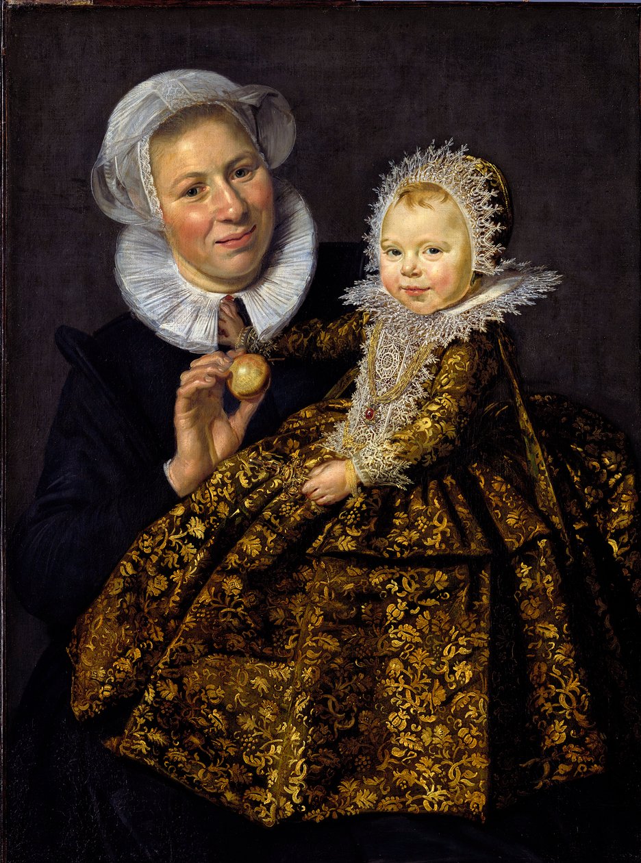 ""Porträtt av Catharina Hooft (1618-1681) barn och hennes sjuksköterska"" (Catharina Hooft med sin sjuksköterska) Barn av adeln i den holländska guldåldern Målning av Frans Hals I (1581-1666) ca 1620 - Olja på duk - 86x65 - Staatliche Museen, Berlin av Frans Hals