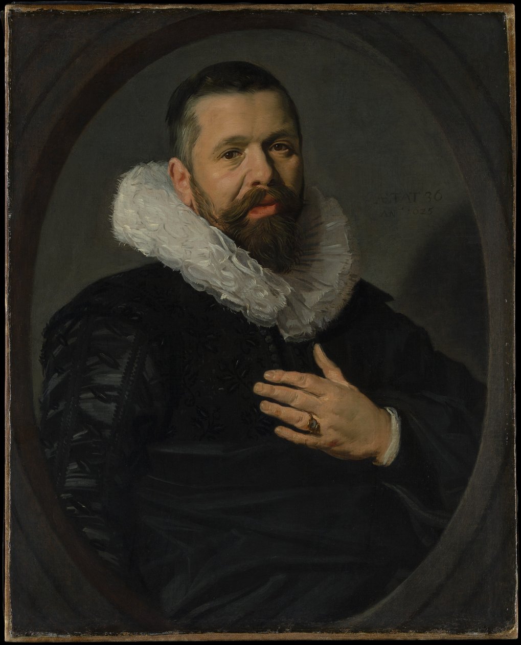 Porträtt av en skäggig man med en ruff av Frans Hals